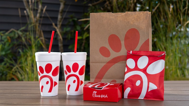 Chick-fil-A food items on a table