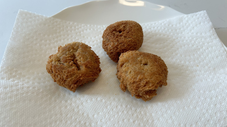 homemade bread donuts on a napkin