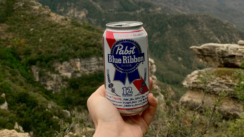 Pabst Blue Ribbon beer can