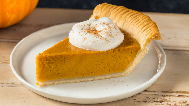 Slice of pumpkin pie