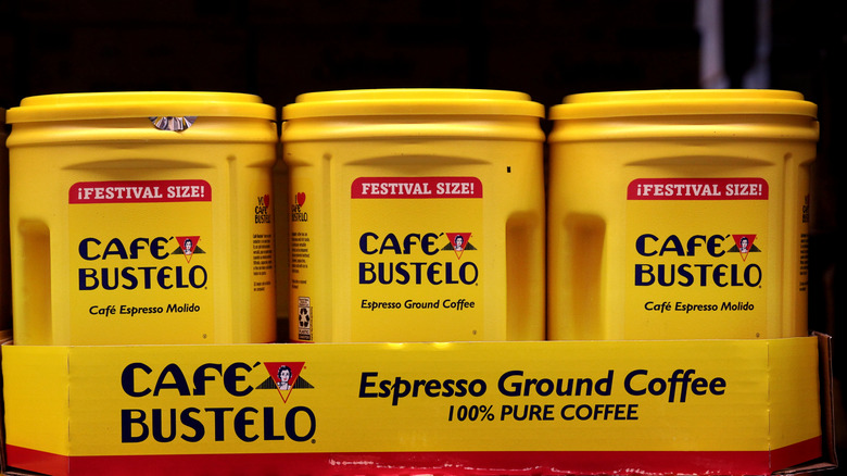 Containers of Cafe Bustelo