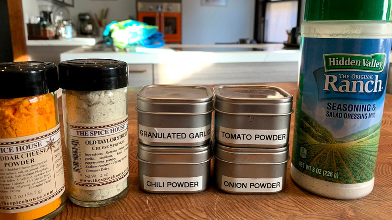 several powdered ingredients