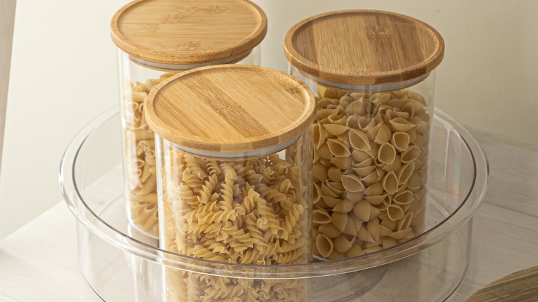 Lazy Susan storing dry noodles