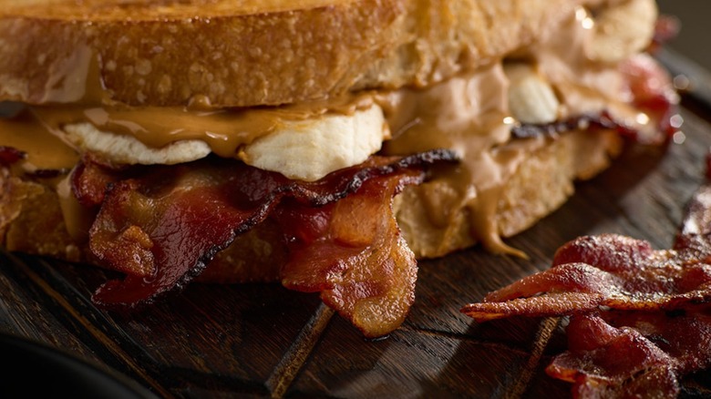 peanut butter, bacon, and banana sandwich