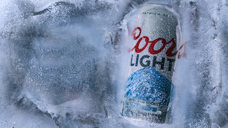 Can of Coors Light stuck in ice