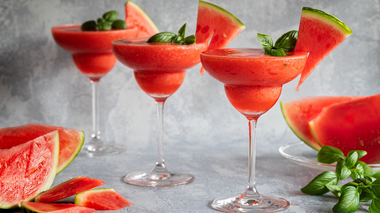 blended watermelon margaritas