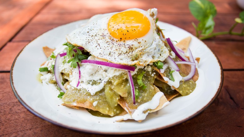 chilaquiles with an egg