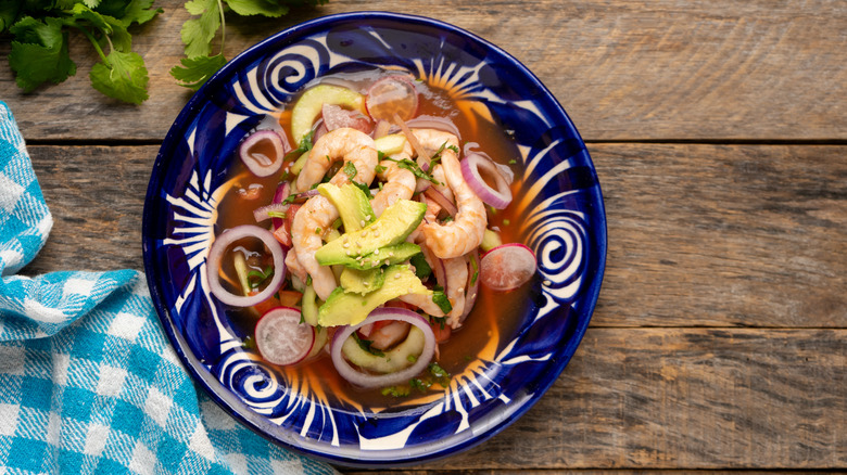 Mexican aguachile with shrimp