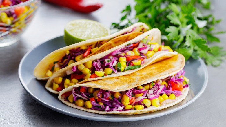 vegan tacos with vegetables