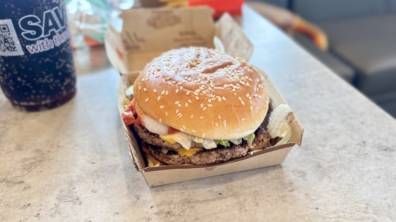 Double Quarter Pounder with Cheese Deluxe in a box