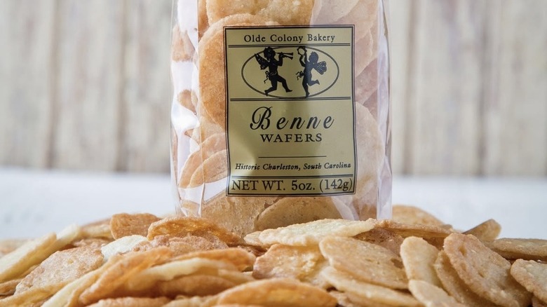 Benne wafers and bag