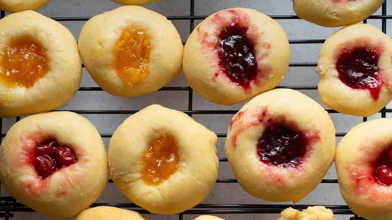 fruit-filled kolaches on wire rack