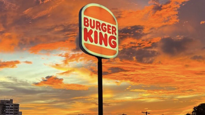 Burger King sign against sunset