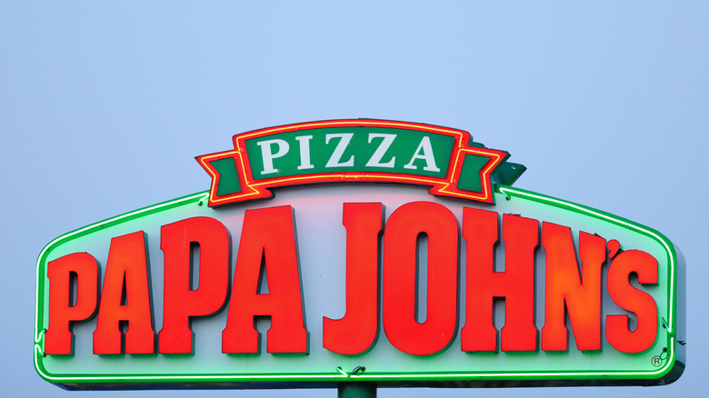 Papa John's pizza sign
