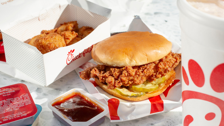 Chicken sandwich and chicken nuggets from Chick-fil-A