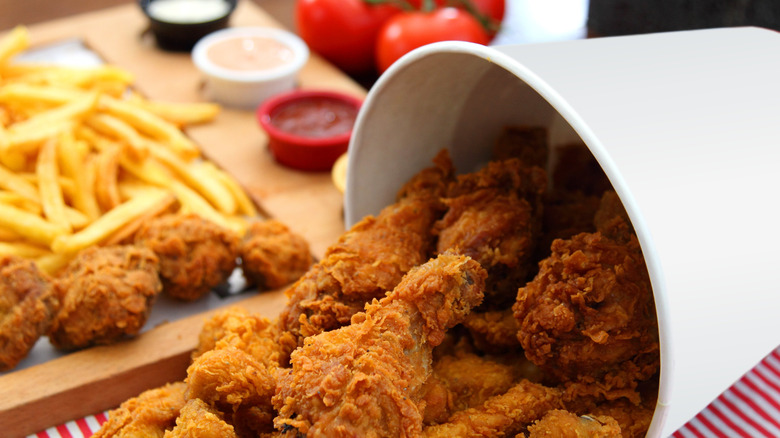 Fried chicken and fries