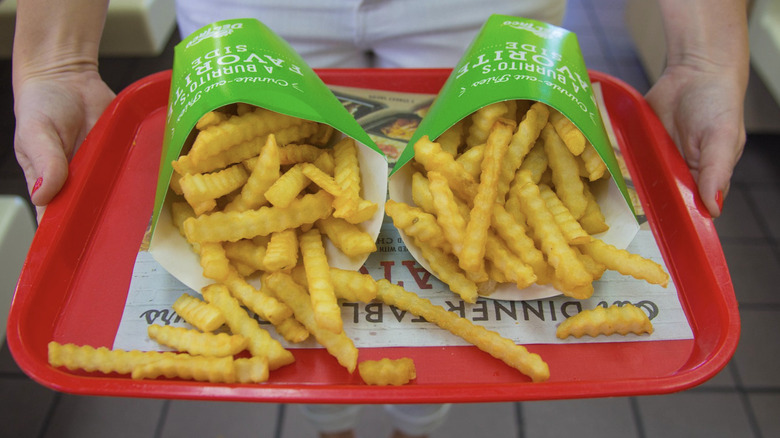 Del Taco fries on tray