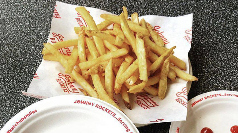 Johnny Rockets fries on wrapper