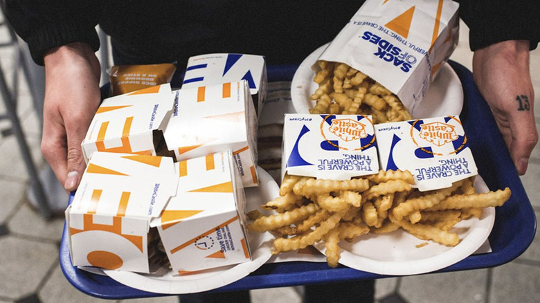 White Castle fries on tray