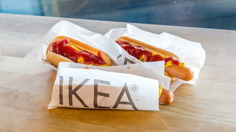 IKEA hot dogs on table