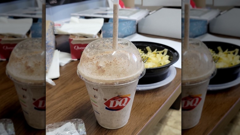 Dairy Queen milkshake on desk