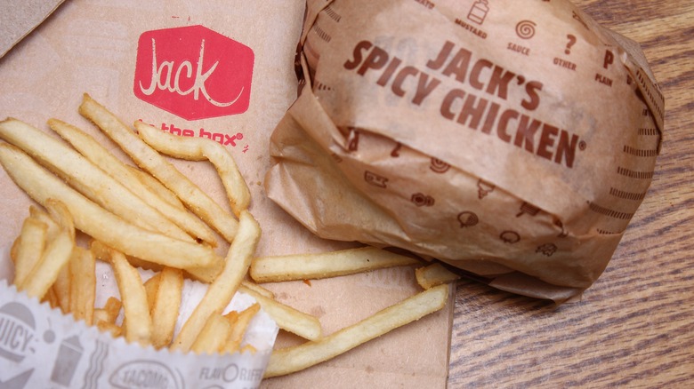 jack in the box fries and sandwich