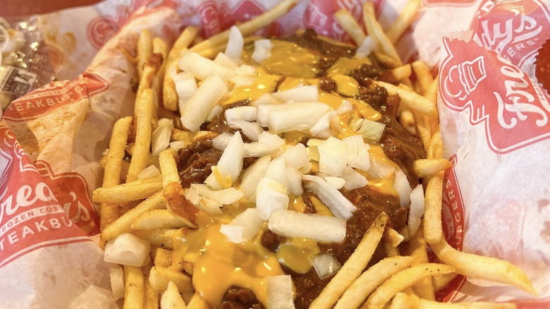 Portion of Freddy's Frozen Custard & Steakburgers Chili Cheese Fries