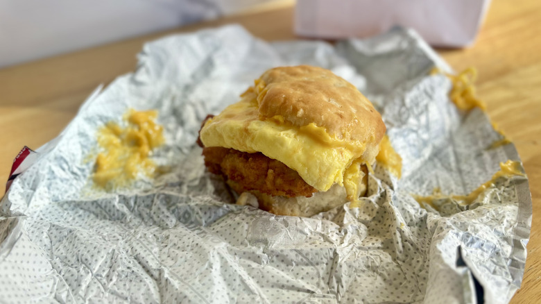 Chick-fil-A Chicken, Egg & Cheese Biscuit on wrapper