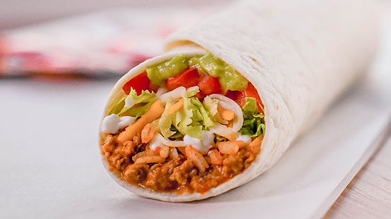 Taco Bell burrito with beef