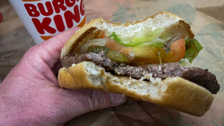 Burger King's Whopper being eaten