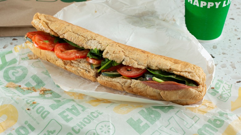 A Subway footlong sandwich