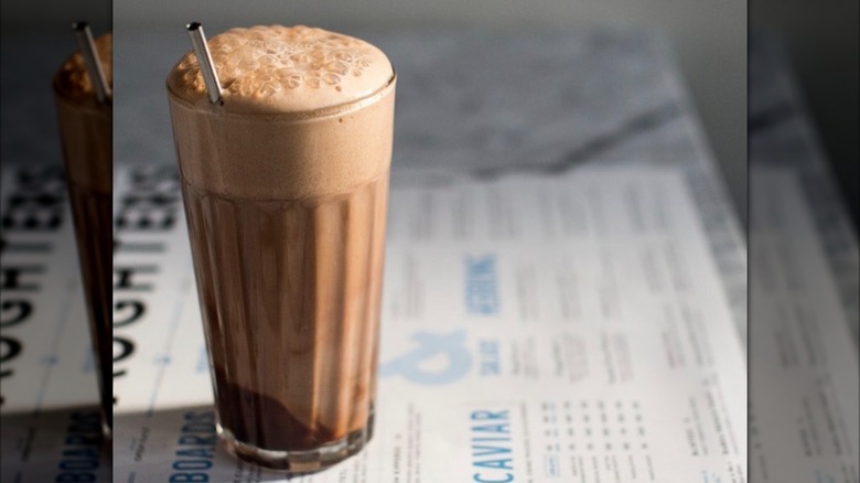 Glass of egg cream