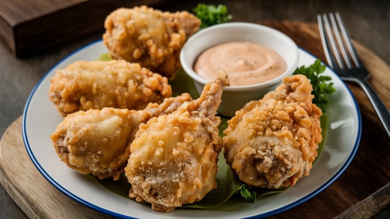 Rocky Mountain oysters with sauce