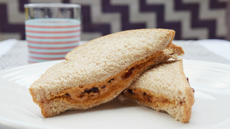 A PB&J sandwich with PB on both sides