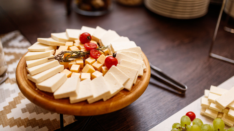 cheese slices arrayed in a circle