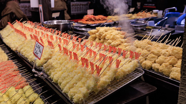 Tempura for sale in Japanese food stall