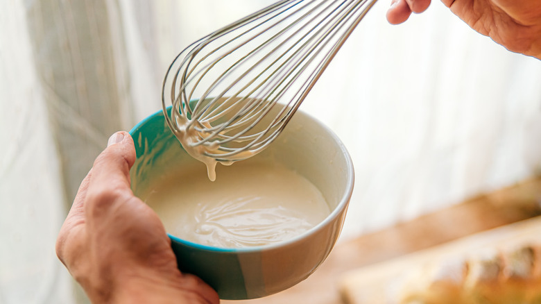 whisking flavored mayonnaise