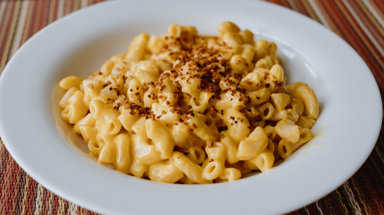 creamy mac and cheese in a bowl