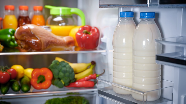 Inside of fridge with vegetables