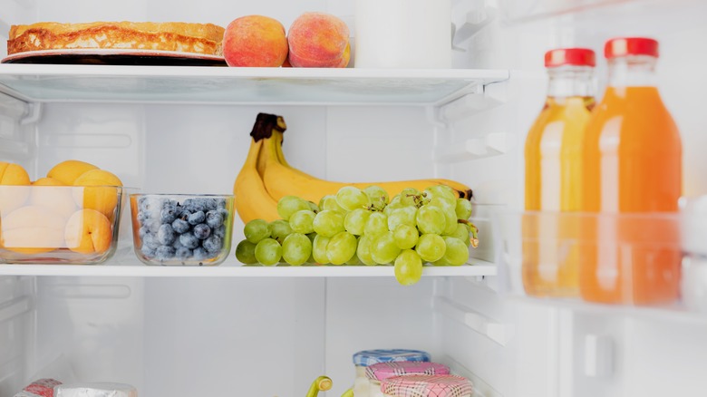 Inside of fridge with produce