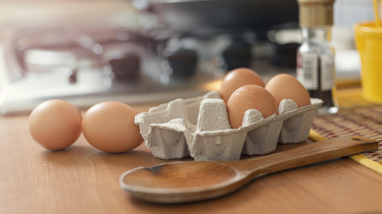 Eggs on a countertop