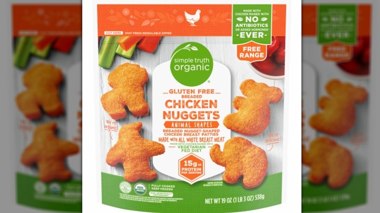 Simple Truth Organic Animal Shaped Gluten-Free Frozen Breaded Chicken Nuggets package