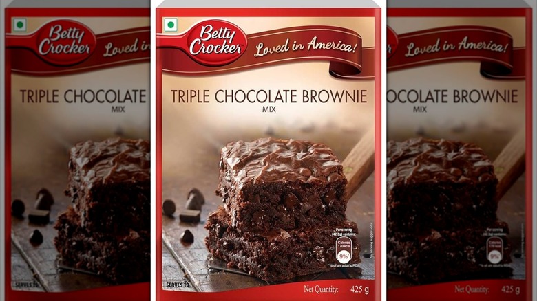 Betty Crocker triple chocolate brownie mix box