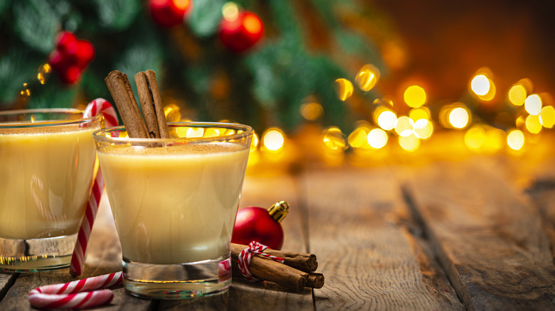 Make eggnog-flavored shots at your next holiday party.