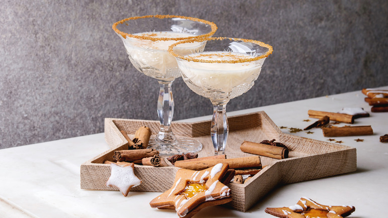 Use eggnog as a base to make holiday cocktails.