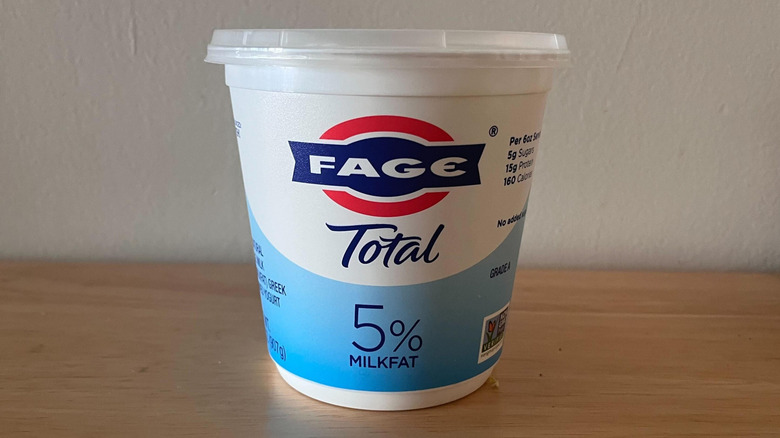 Fage Total Greek Yogurt container