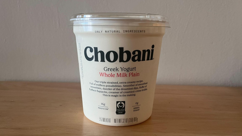 Chobani Greek Yogurt container