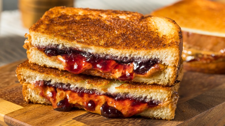 Grilled PB&J sandwich