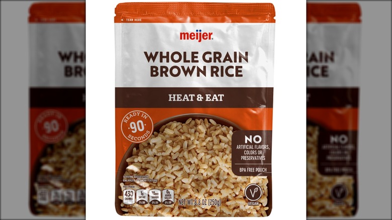 Package of Meijer brown rice pouch