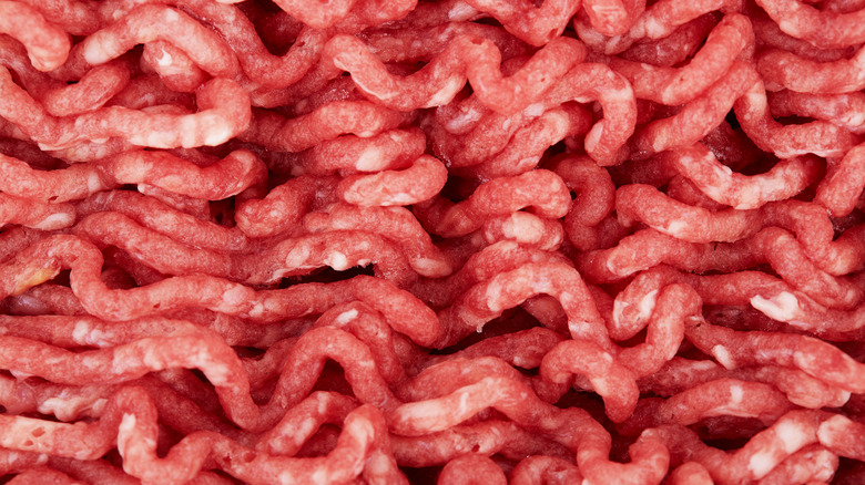 Close-up of ground beef